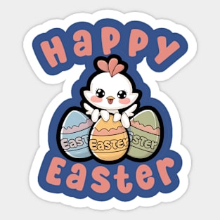 Happy Easter chicken - Easter chicken Sticker